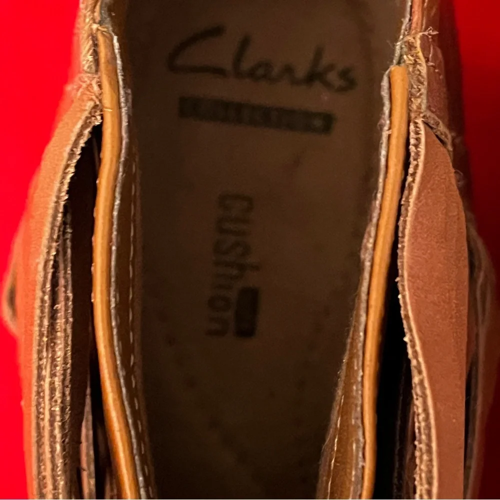 Clarks Spye Celeste Casual Brown Leather Zip Western Ankle Boots